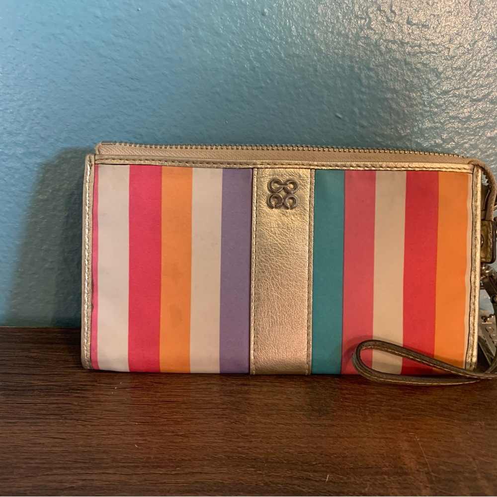 Coach Multicolor Striped Wallet